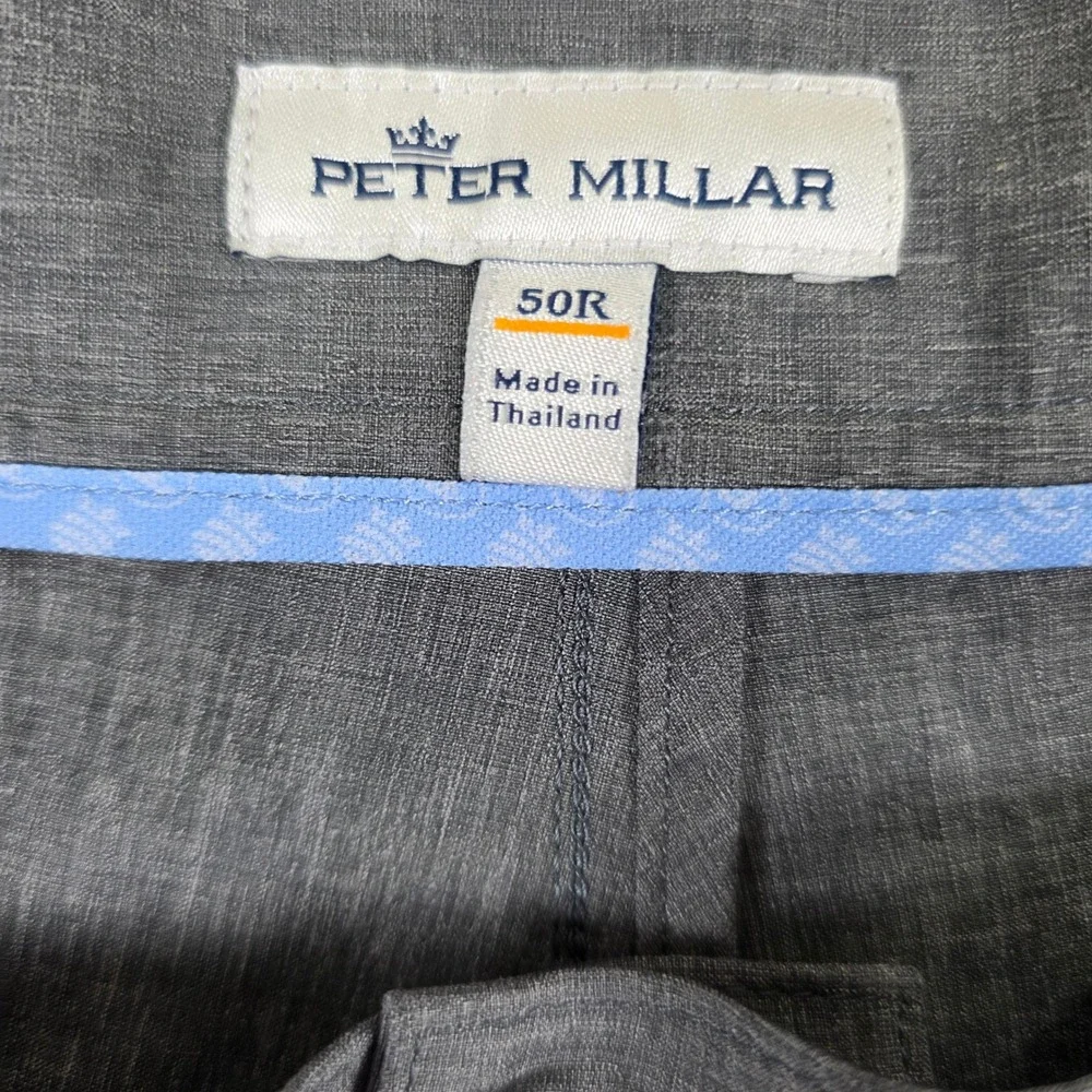 Peter Millar Mens Performance Golf Shorts Grey Heathered Size 50 Stretch Pockets